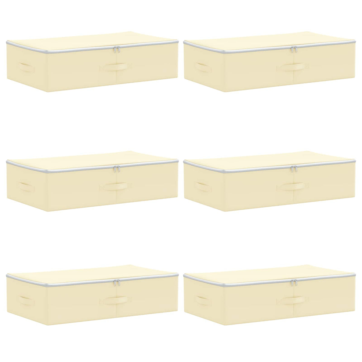 Storage Box 6 pcs Non-woven fabric 70 x 40 x 18 cm 50.4 L Cream