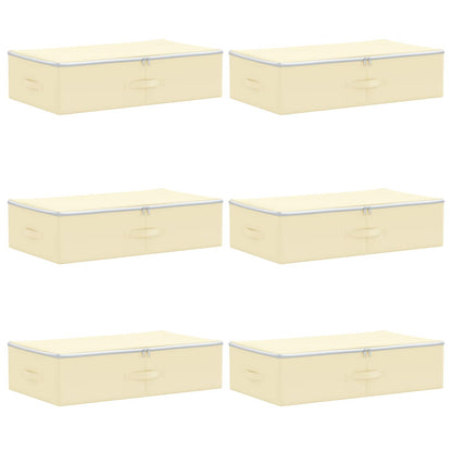 Storage Box 6 pcs Non-woven fabric 70 x 40 x 18 cm 50.4 L Cream