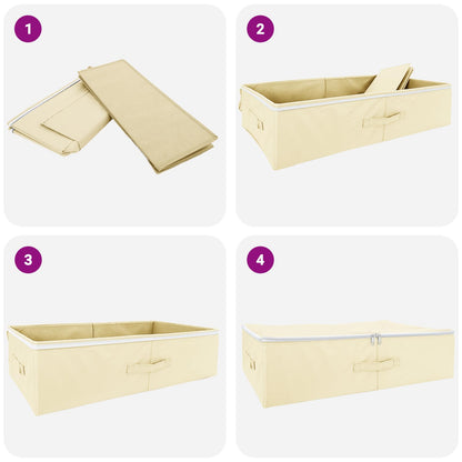 Storage Box 6 pcs Non-woven fabric 70 x 40 x 18 cm 50.4 L Cream