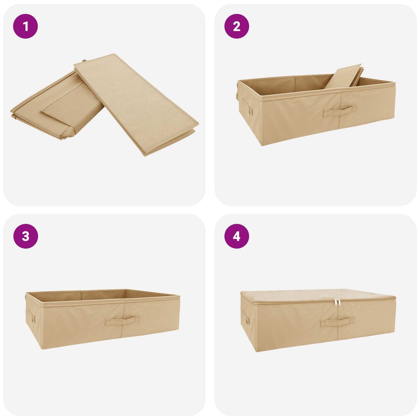 Storage Box 24 pcs Cream 70 x 40 x 18 cm Non-woven fabric