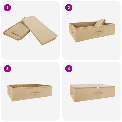 Storage Box 24 pcs Cream 70 x 40 x 18 cm Non-woven fabric