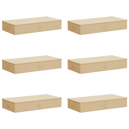 Storage Box 6 pcs Cream 90 x 48 x 15 cm Non-woven fabric