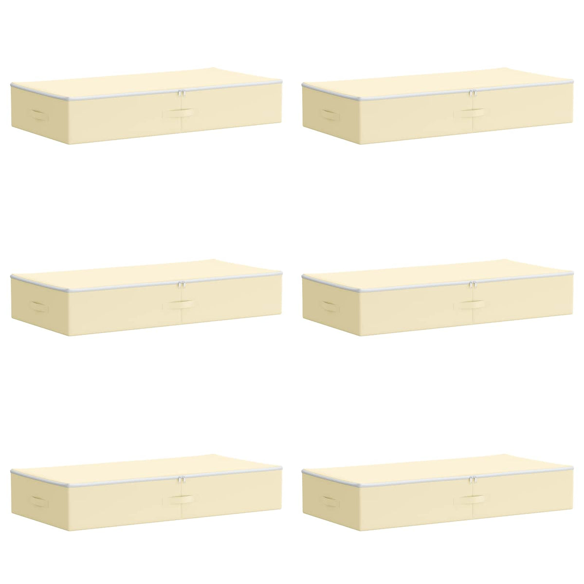 Storage Box 6 pcs Non-woven fabric 100 x 50 x 18 cm 90 L Cream