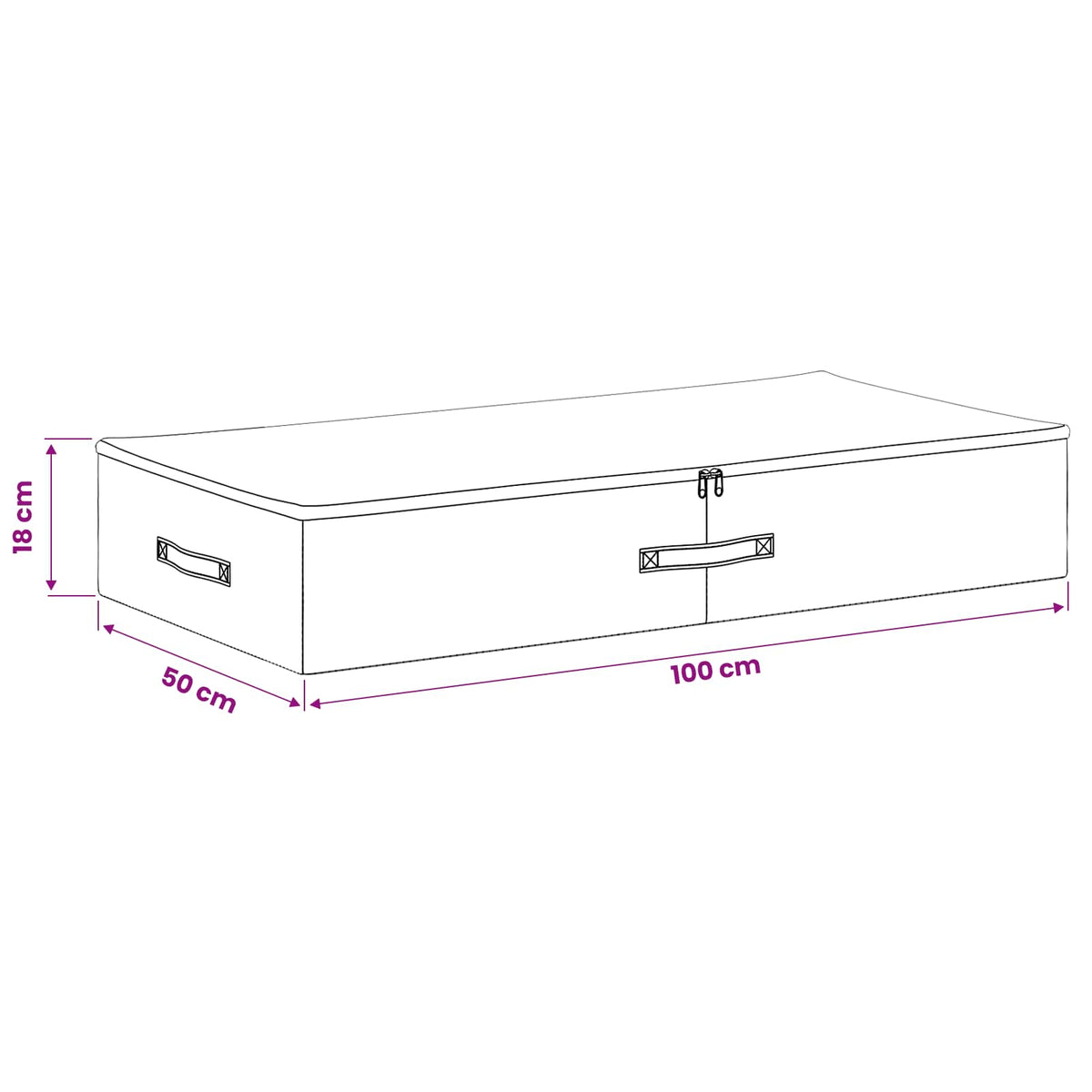 Storage Box 6 pcs Non-woven fabric 100 x 50 x 18 cm 90 L Cream
