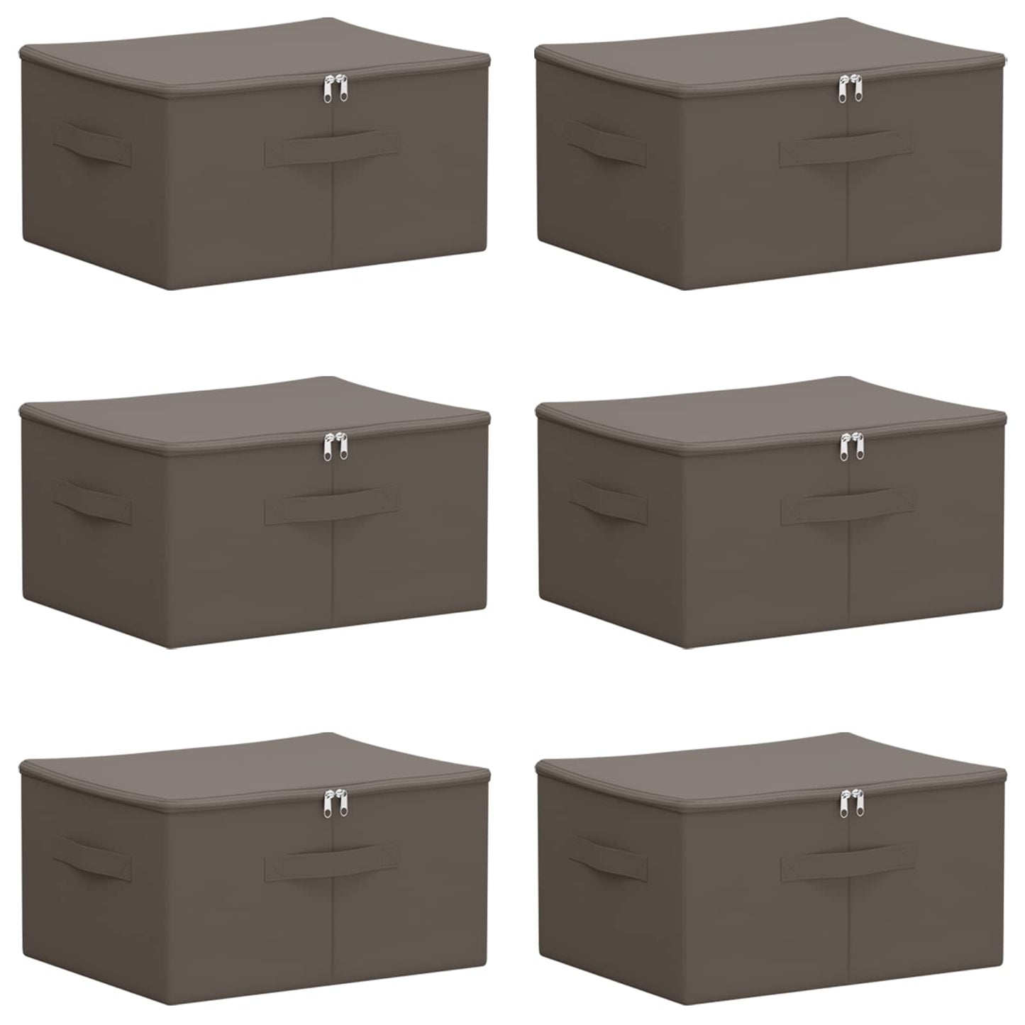 Storage Box 6 pcs Grey 50 x 30 x 25 cm Non-woven fabric