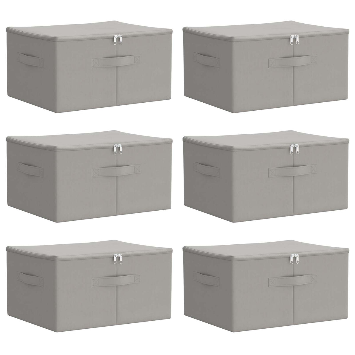Storage Box 6 pcs Non-woven fabric 50 x 30 x 25 cm 37.5 L Grey
