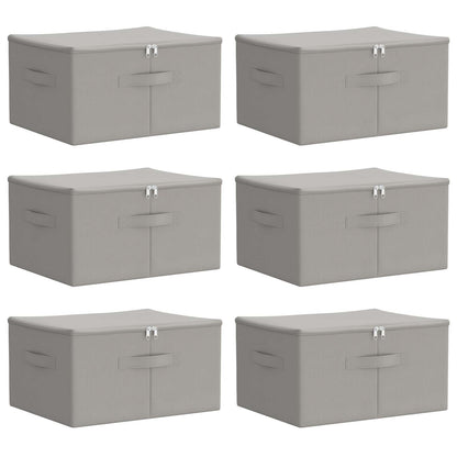 Storage Box 6 pcs Non-woven fabric 50 x 30 x 25 cm 37.5 L Grey