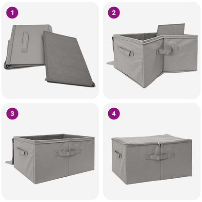 Storage Box 6 pcs Non-woven fabric 50 x 30 x 25 cm 37.5 L Grey