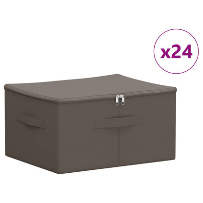 Storage Box 24 pcs Grey 50 x 30 x 25 cm Non-woven fabric