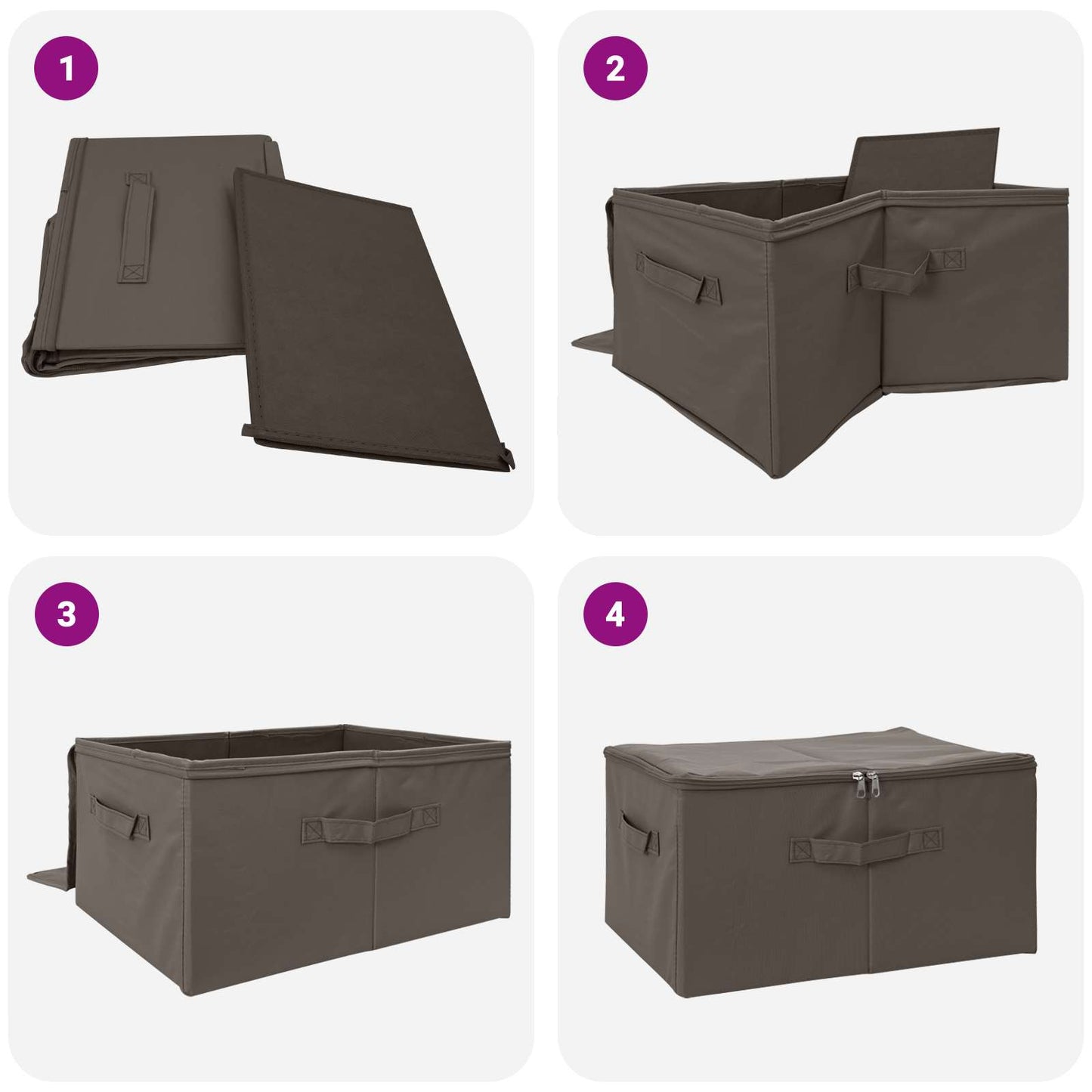 Storage Box Grey 55 x 35 x 32 cm Non-woven fabric
