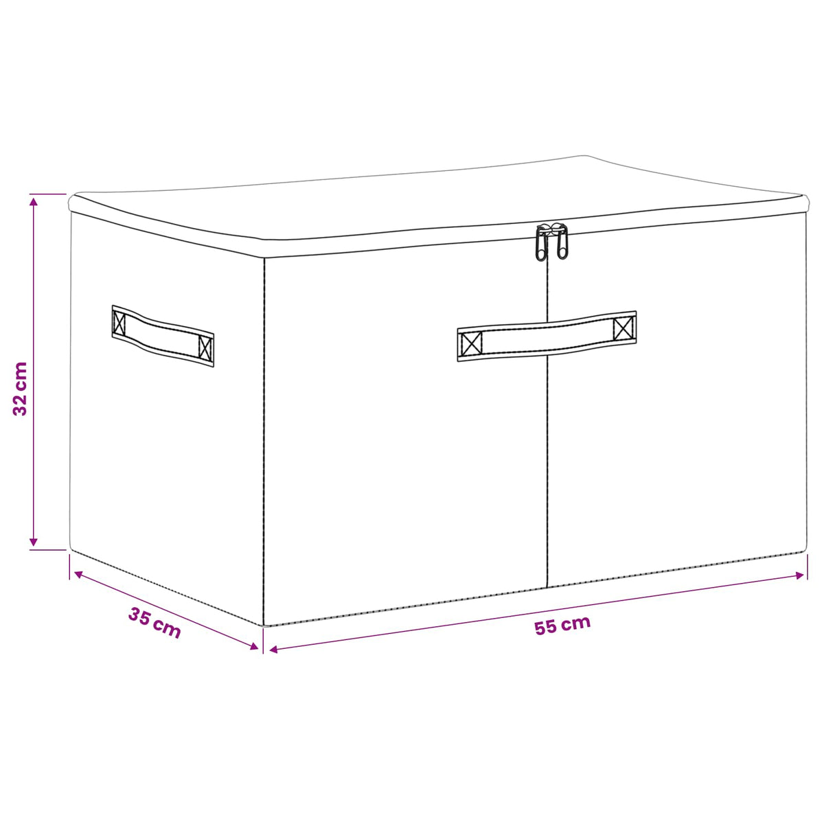Storage Box 6 pcs Non-woven fabric 55 x 35 x 32 cm 61.6 L