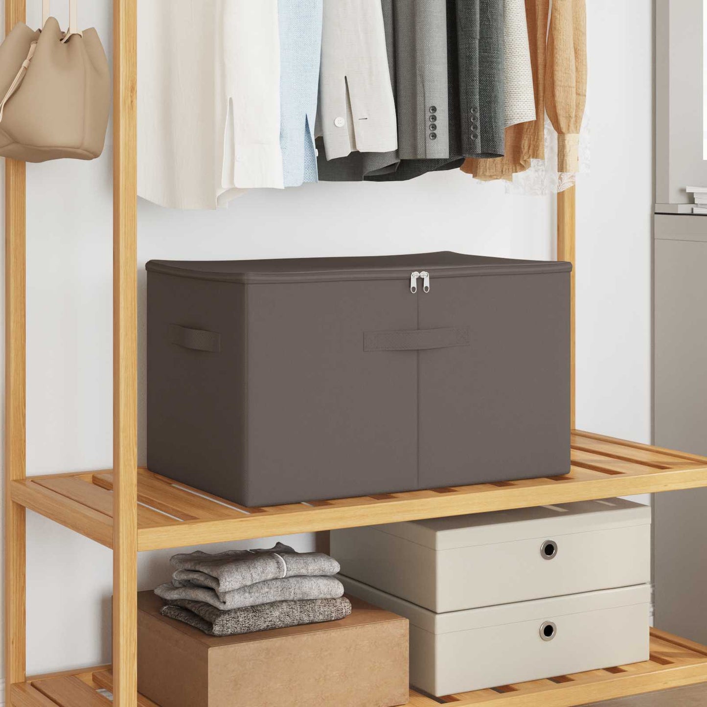 Storage Box Grey 60 x 43 x 35 cm Non-woven fabric