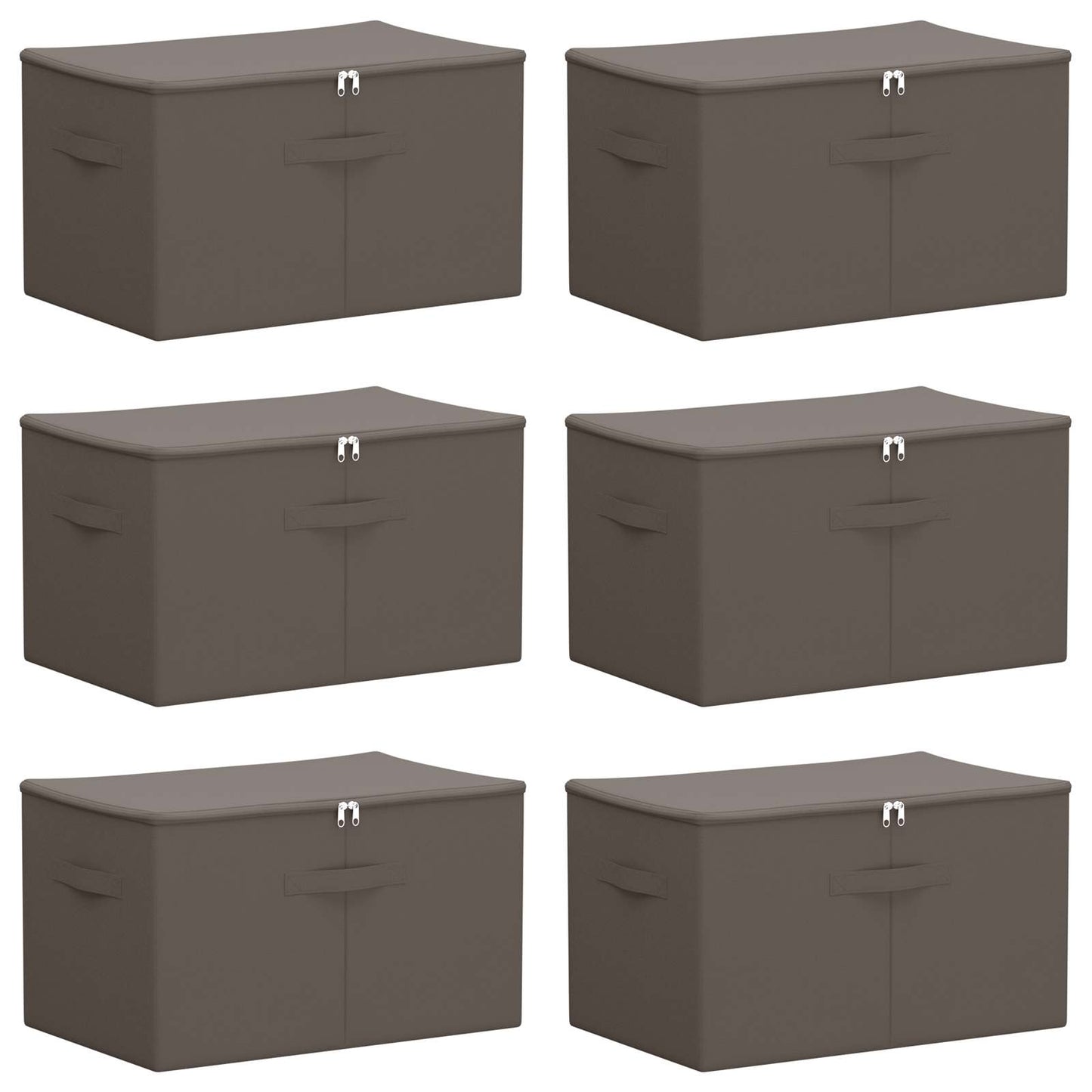 Storage Box 6 pcs Grey 60 x 43 x 35 cm Non-woven fabric