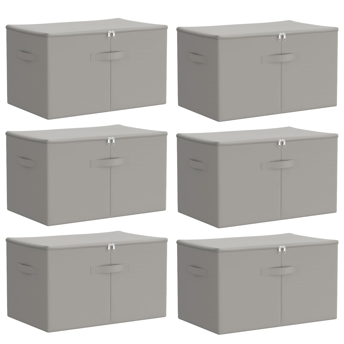 Storage Box 6 pcs Non-woven fabric 60 x 43 x 35 cm 90.3 L Grey