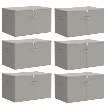 Storage Box 6 pcs Non-woven fabric 60 x 43 x 35 cm 90.3 L Grey
