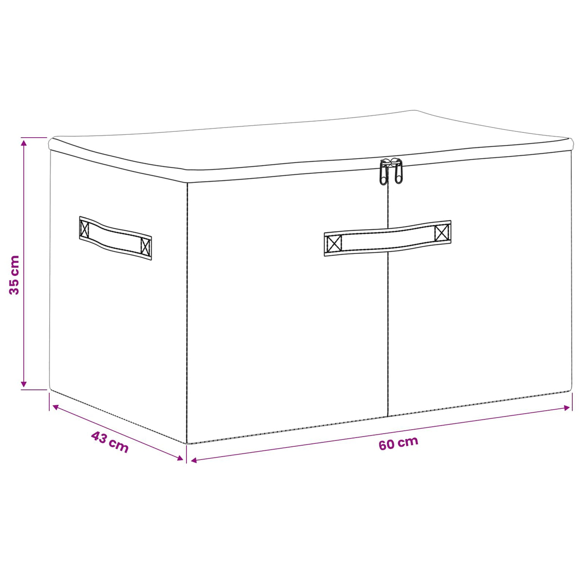 Storage Box 6 pcs Non-woven fabric 60 x 43 x 35 cm 90.3 L Grey