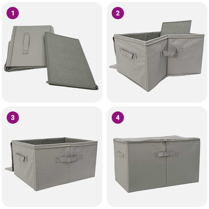 Storage Box 24 pcs Non-woven fabric 60 x 43 x 35 cm 90.3 L Grey