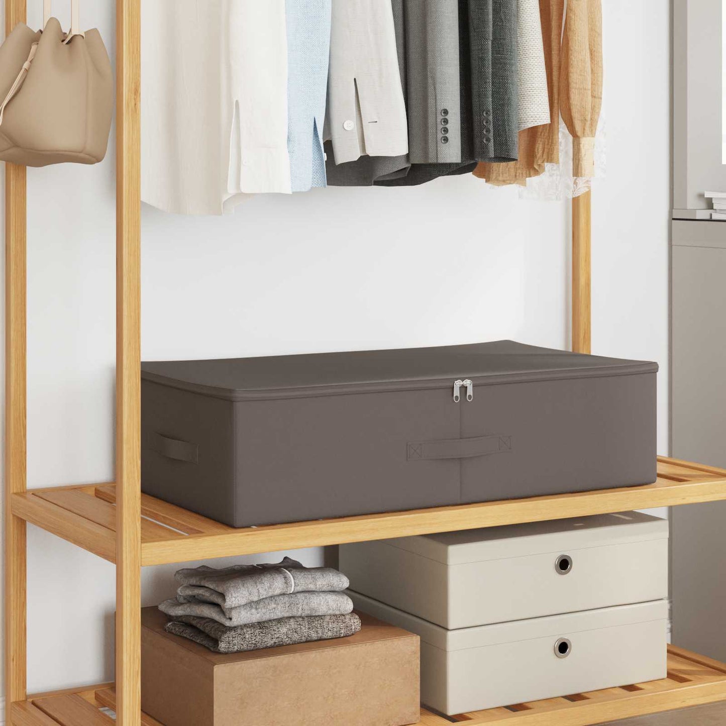 Storage Box 6 pcs Grey 70 x 40 x 18 cm Non-woven fabric