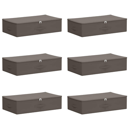 Storage Box 6 pcs Grey 70 x 40 x 18 cm Non-woven fabric