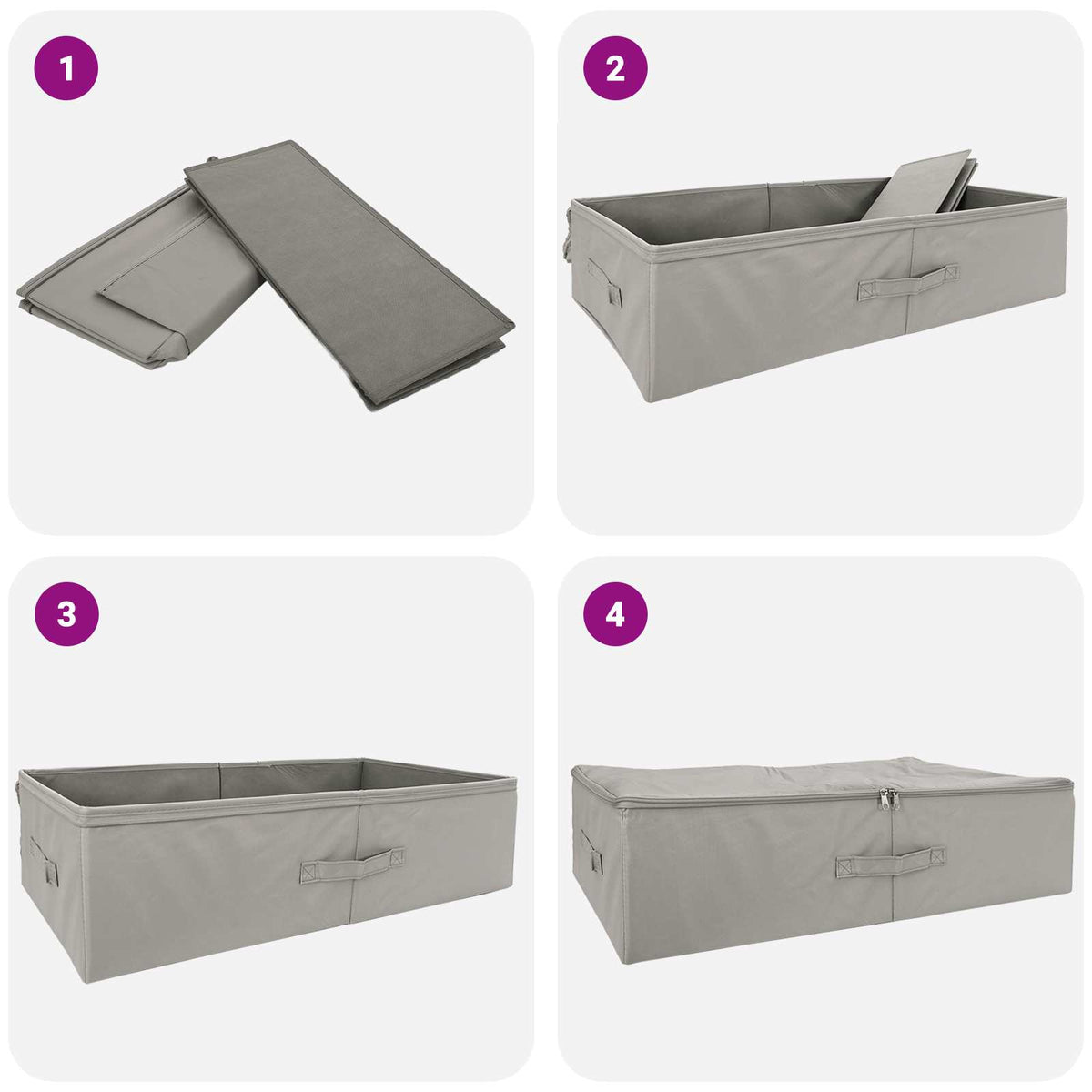 Storage Box 6 pcs Non-woven fabric 70 x 40 x 18 cm 50.4 L Grey