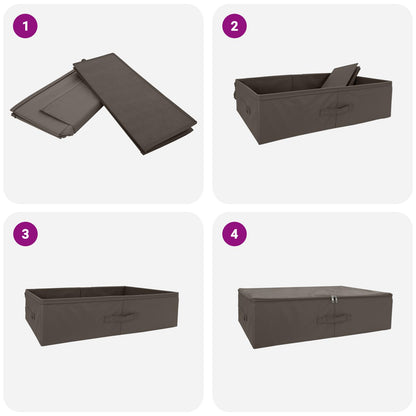 Storage Box 24 pcs Grey 70 x 40 x 18 cm Non-woven fabric