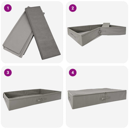 Storage Box 6 pcs Non-woven fabric 90 x 48 x 15 cm 64.8 L Grey