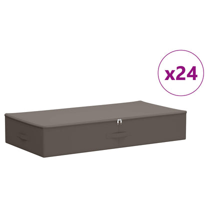 Storage Box 24 pcs Grey 100 x 50 x 18 cm Non-woven fabric
