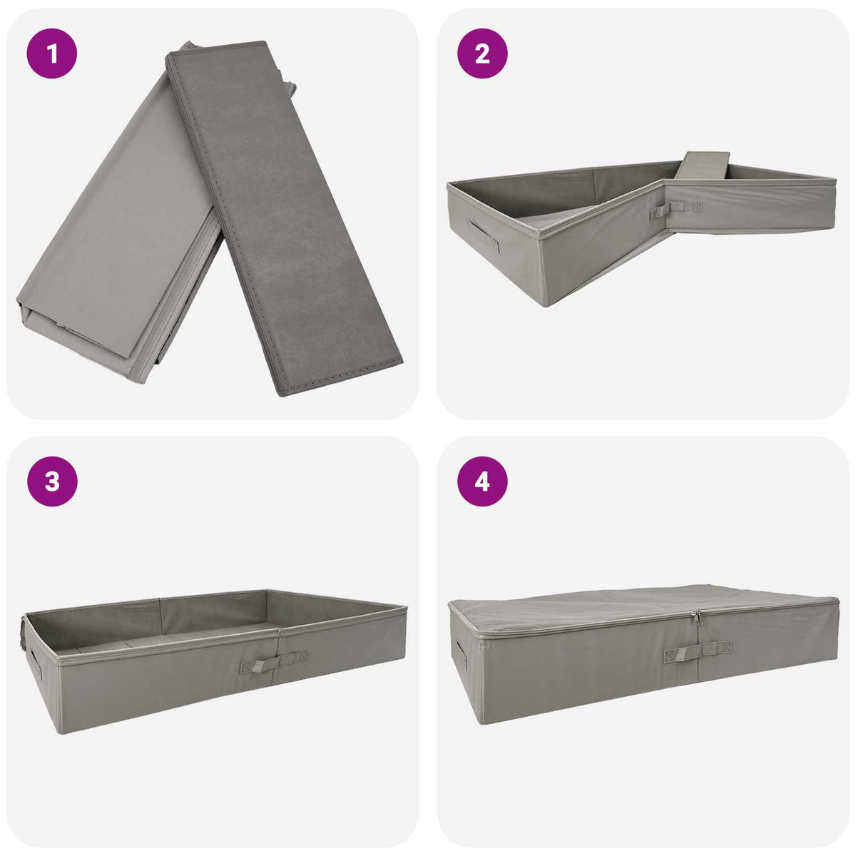 Storage Box 24 pcs Non-woven fabric 100 x 50 x 18 cm 90 L Grey