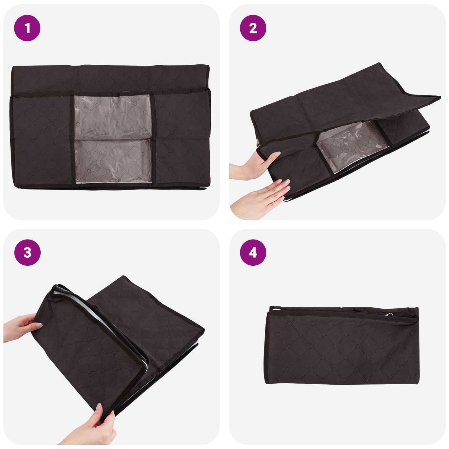 Storage Box with Transparent Side Window 2 pcs Anthracite