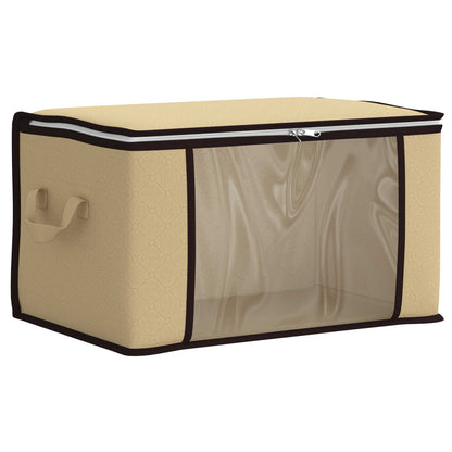 Storage Box with Transparent Side Window Cream 43 x 34 x 23 cm