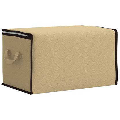 Storage Box with Transparent Side Window 2 pcs Cream