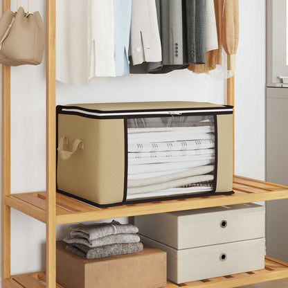 Storage Box with Transparent Side Window 6 pcs Cream