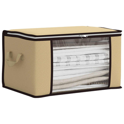 Storage Box with Transparent Side Window 6 pcs Cream