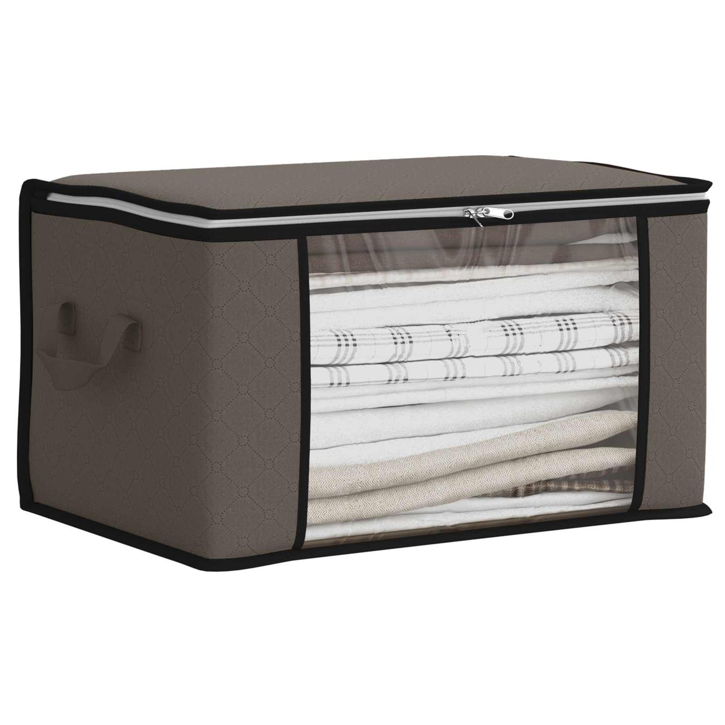 Storage Box with Transparent Side Window Grey 50 x 30 x 25 cm