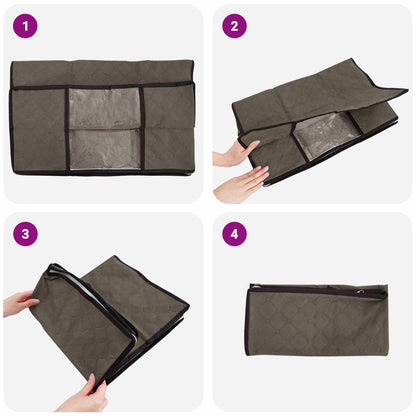 Storage Box with Transparent Side Window Grey 55 x 35 x 32 cm
