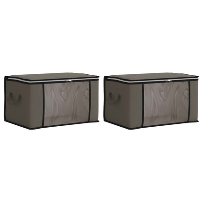 Storage Box with Transparent Side Window 2 pcs Grey