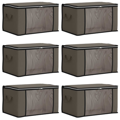 Storage Box with Transparent Side Window 6 pcs Grey
