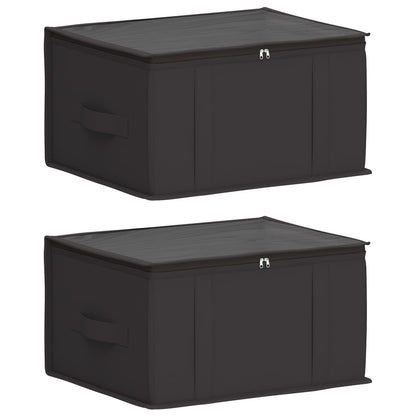 Storage Box with Transparent Top Window 2 pcs Anthracite