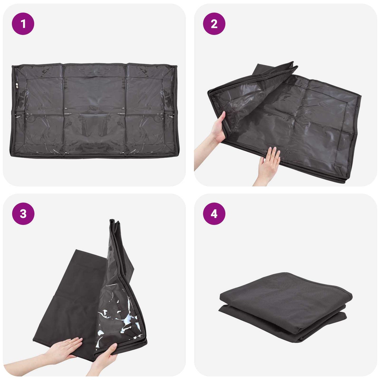 Storage Box with Transparent Top Window 6 pcs Anthracite