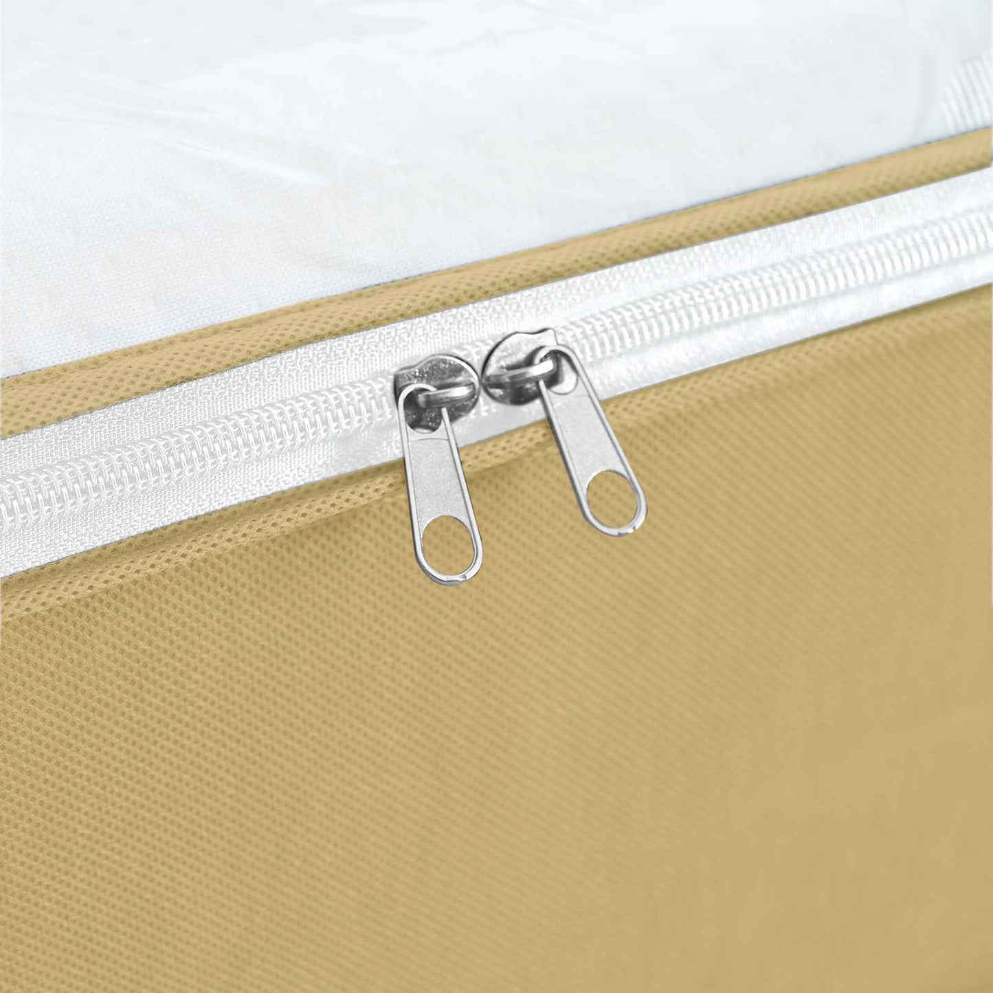 Storage Box with Transparent Top Window Cream 43 x 34 x 23 cm