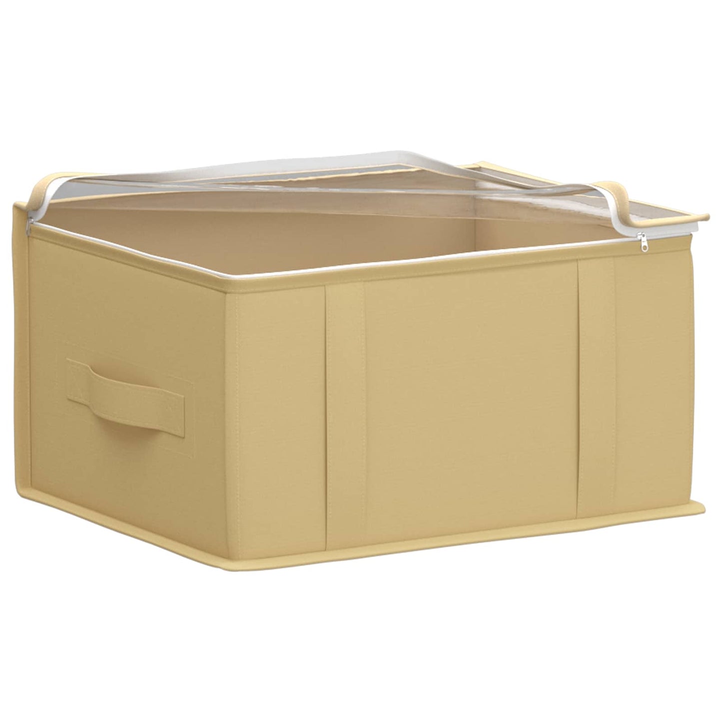 Storage Box with Transparent Top Window Cream 43 x 34 x 23 cm
