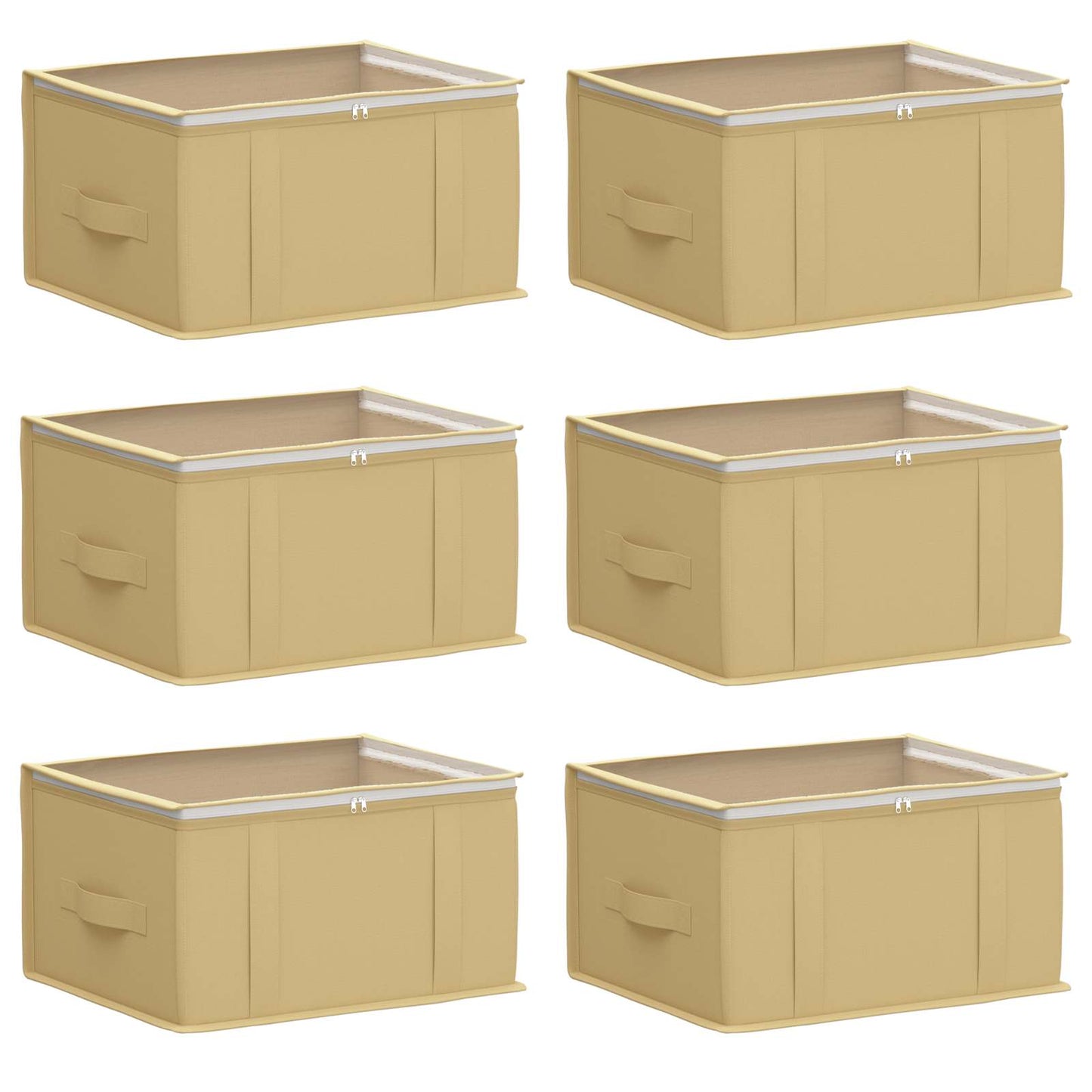 Storage Box with Transparent Top Window 6 pcs Cream