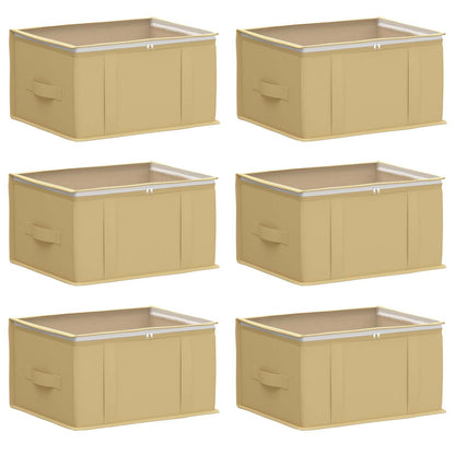 Storage Box with Transparent Top Window 6 pcs Cream