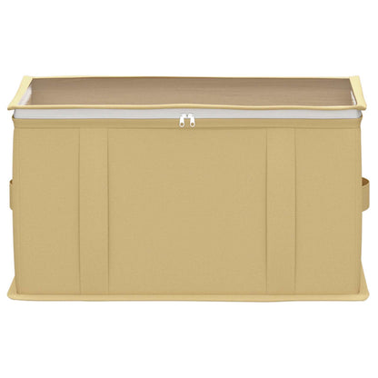 Storage Box with Transparent Top Window Cream 50 x 30 x 25 cm