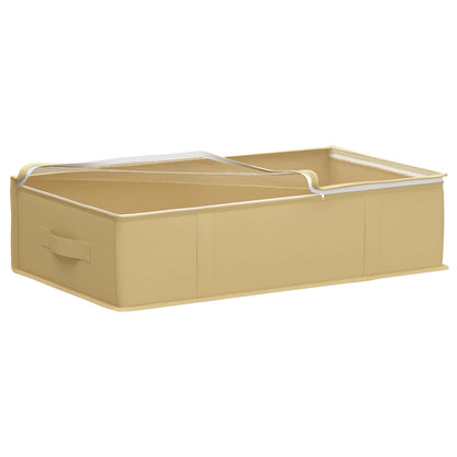 Storage Box with Transparent Top Window 2 pcs Cream