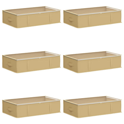 Storage Box with Transparent Top Window 6 pcs Cream