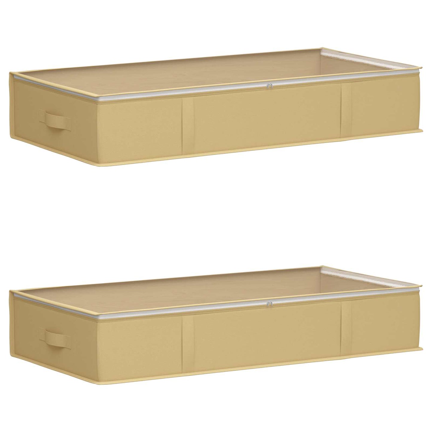 Storage Box with Transparent Top Window 2 pcs Cream
