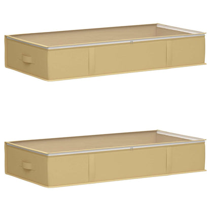 Storage Box with Transparent Top Window 2 pcs Cream