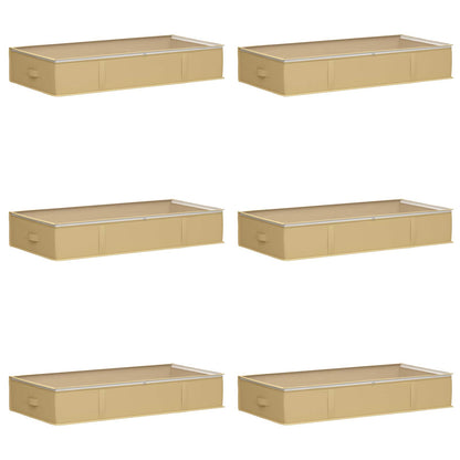 Storage Box with Transparent Top Window 6 pcs Cream