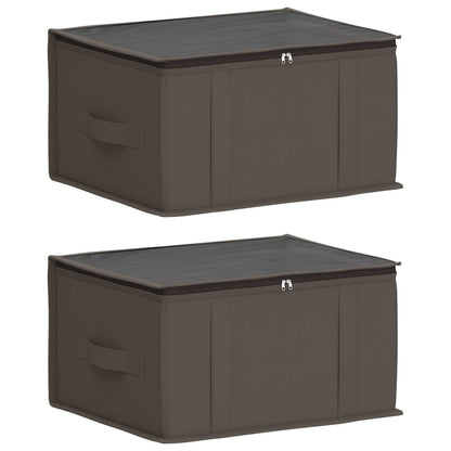 Storage Box with Transparent Top Window 2 pcs Grey